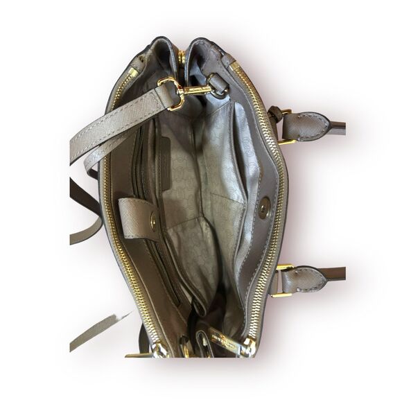 Michael Kors Sutton Saffiano Nude Taupe Satchel‎ Bag - Picture 6 of 10